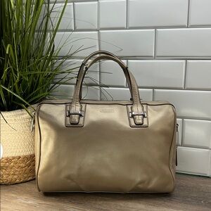 9289 Coach metallic gold satchel 254339289